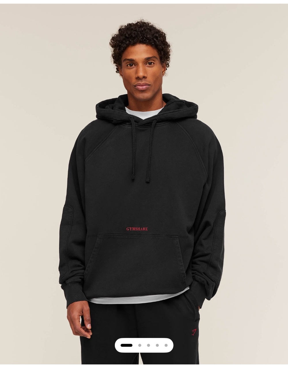 Gymshark Black Hoodie with Small Red Logo